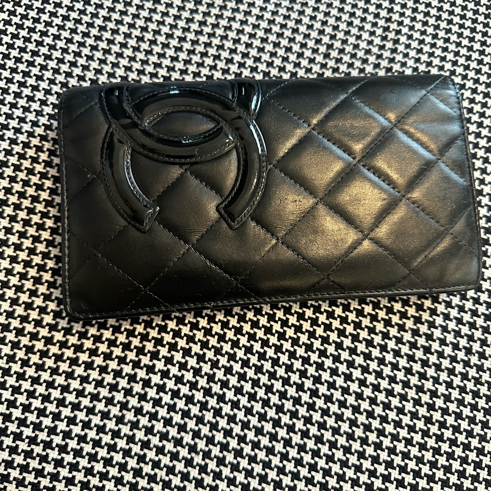 Chanel Cambon Black Quilted Lambskin Leather with Bright Hot Neon Pink